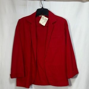 🦄 nwt vintage Casual Corner Red cotton Blazer: